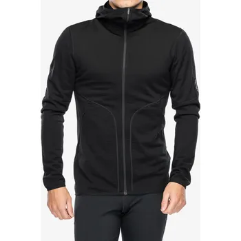 Pánská móda Mikina s kapucí Icebreaker Merino 560 Realfleece Elemental II LS Zip Hood - black