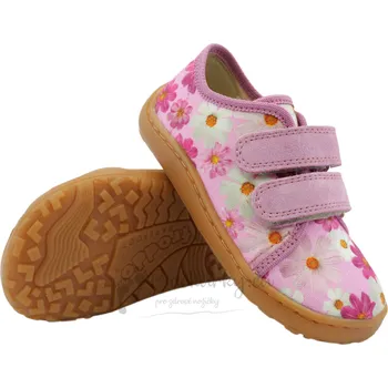Chlapecké sandály Dětské barefoot plátěnky Froddo G1700440-9 Flowers - vel. 22
