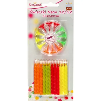 Dortová svíčka Barevné narozeninové svíčky - 12 ks Svíčka