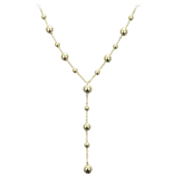 Souprava šperků MINET Elegantní pozlacený stříbrný náhrdelník s kuličkami