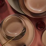 Jídelní sada 16 ks hnědá/béžová/porcelán