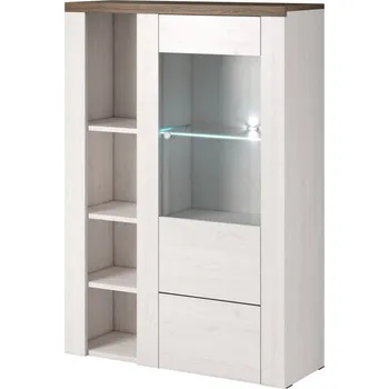 Policová skříň Policová skříňka s dvířky LEONOR - sibiu larche / dub sonoma lanýž