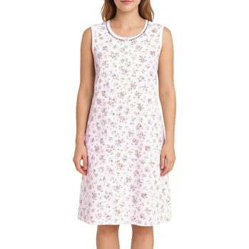 Body Dámská noční košile bavlněná bez rukávu Andrea 6537 XXL růžová