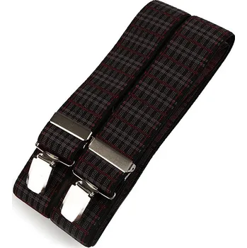 Kšandy Šle šíře 3,5 cm délka 125 cm, střední, 43 šedočerná tm. bordó