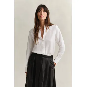 Dámská košile KOŠILE GANT CTN LINEN FRILL COLLAR BLOUSE WHITE