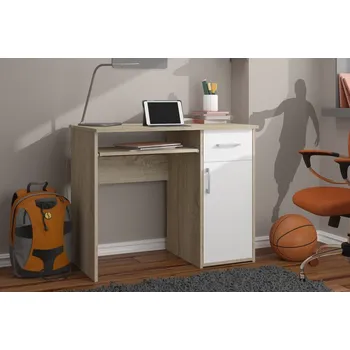 Psací stůl Počítačový stůl KARVYN - dub sonoma / bílý