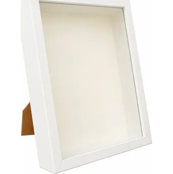 Hluboký dřevěný fotorámeček 20 x 25 cm Se sklem 3 cm vnitřní hloubka Stolní rámeček na fotografie a dekorace bílá