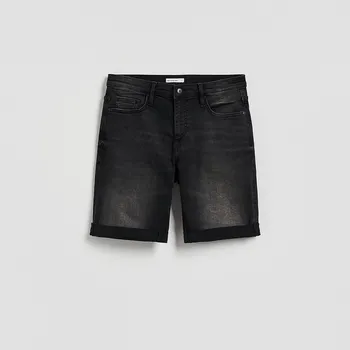 Pánské kalhoty Reserved - Džínové šortky slim fit - černý - YV416-99J - YV416-99J-32