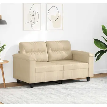 Pohovka vidaXL 2místná pohovka 120 cm tkanina z mikrovlákna [359557] Barva: krémová