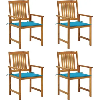 OMAXI Režisérská křesla s poduškami 4 ks masivní akáciové dřevo 235690