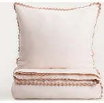 Pościel | VELA | bawełniana z ozdobną lamówką beżowa | 160x200 + 2*70x80 cm | 768354