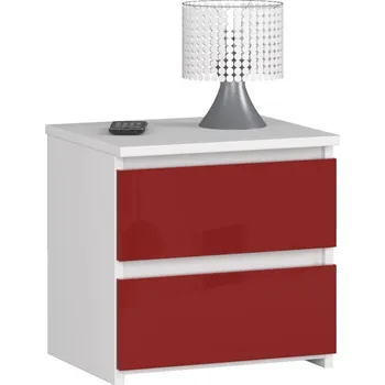 Noční stolek Noční stolek VALESTRA - bílý / červený lesklý