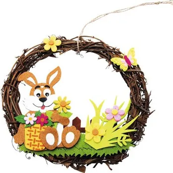 Věnec Věnec přírodní s filcovým zajíčkem Ø 20 cm
