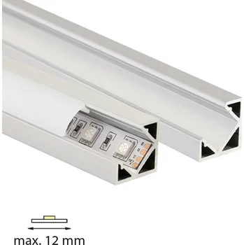 Stavební profil McLED ML-761.154.02.2 Rohový hliníkový profil RT, 19x19 mm, bez difuzoru, 2 m