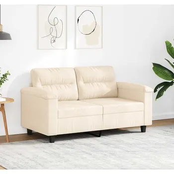 Pohovka vidaXL 2místná pohovka 120 cm tkanina z mikrovlákna [359557] Barva: Béžová