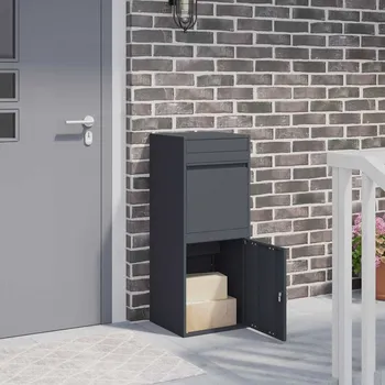 Poštovní schránka vidaXL Schránka na balíky s úložištěm Antracit 41 x 38 x 103 cm Ocel [874935]