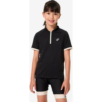 cyklistický dres BTWIN Dětský cyklistický dres s krátkým rukávem 7–11 let 500 8 LET BÉŽOVÁ|ČERNÁ