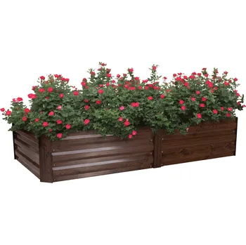 Vyvýšený záhon Vyvýšený záhon, hnědý, ocel, NONKY TYP 7