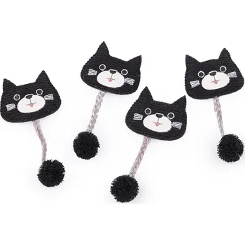 Nášivka Aplikace / nášivka kočka, malé, 4 černá