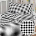 Dětské bavlněné povlečení do postýlky Sandra SA-060 Černo-bílé kostičky Do postýlky 90x130 a 40x60 cm