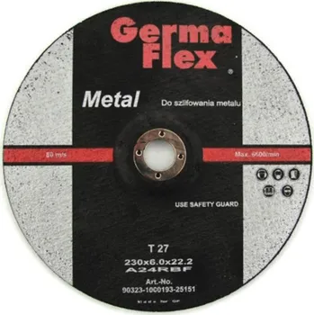 Brusný kotouč Kotuc GermaFlex Metal/Inox T27 230x6,0x22,2 mm, A24RBF, ocel