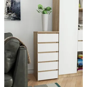 Komoda Komoda se šuplíky VALESTRA - dub sonoma / bílá