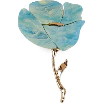 Brož Brož květ Varianta: 1 tyrkys zlatá, Balení: 1 ks