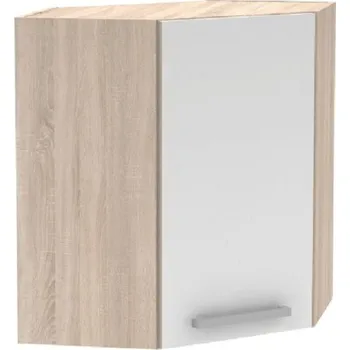 Nábytek Horní skříňka roh 1DV, dub sonoma/bílá, univerzální, NOPL-013-OH