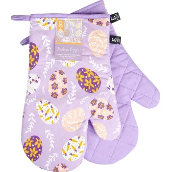 Chňapka Kuchyňské bavlněné chňapky Festive Eggs 2 ks fialové