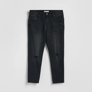 Pánské džíny Reserved - Roztrhané džíny carrot slim - černý - YV152-99J - YV152-99J-29