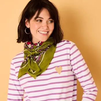 Šátek Šátek s potiskem indických květů zelená/lila