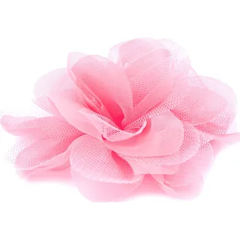 Šifónový květ Ø8 a 9 cm, malé, 15 (8 cm) růžová sv.