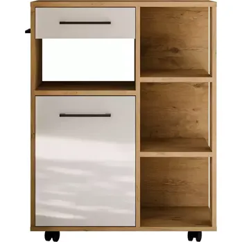 Obývací stěna Vitrína Linda bílá/dub lancelot 80 (Vigo) 92,6x70,2x40 cm