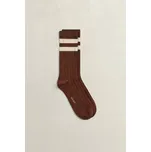 PONOŽKY GANT STRIPED SPORT SOCKS MAHOGANY BROWN