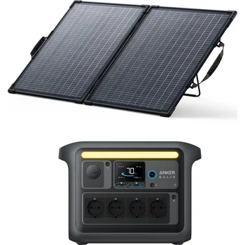 Powerbanka ANKER Kit Nabíjecí stanice Powerbanky Anker C1000X s Bifaciální panelem 100 W ŠEDÁ