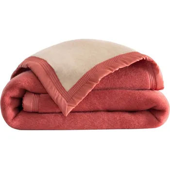 přikrývka Blancheporte Dvoubarevná vlněná přikrývka 800g/m2 růžové dřevo 180x220 cm
