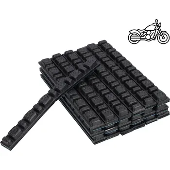 Sada na opravu pneumatiky Samolepící vyvažovací tělíska olověná pro motocykly s černým povlakem 6x2,5g + 6x5g 100 pásků, Invento HT100255045B