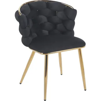 Jídelní židle Designová jídelní židle AURELIA Gold (černá) - zlatý rám