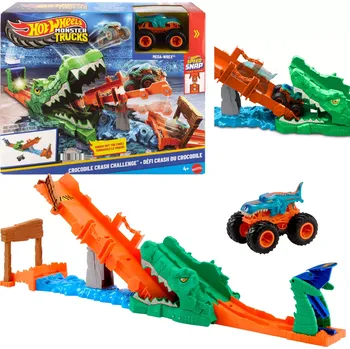 autodráha Hot Wheels Monster Trucks krokodýlí kaskadérský set s autem Mega Wrex