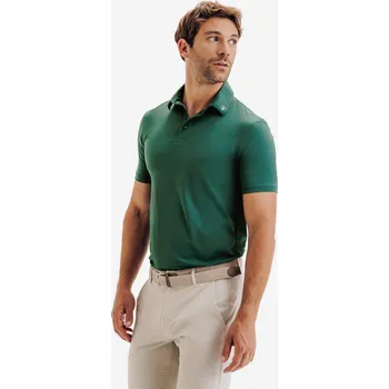 Pánské tričko INESIS Pánské golfové polo ze syntetického materiálu s krátkým rukávem WW900 M ZELENÁ