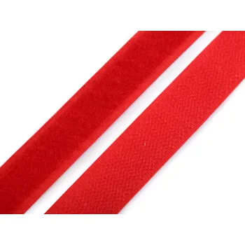 Suchý zip háček + plyš šíře 20 mm, střední, (820) červená