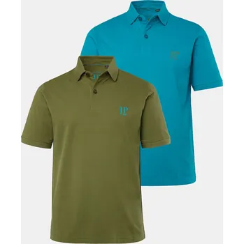 Pánská košile JP1880, Plus size Polokošile JP1880, kolekce Basic, 2-balení, piké, česaná bavlna pro plnoštíhlé nadměrná velikost, 704317433-1459, zelený, XL, Plus size oblečení, Oblečení pro vysoké muže, Nadměrné velikosti, Oblečení pro plnoštíhlé.