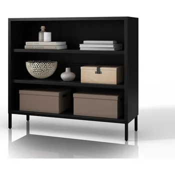 Dílenský regál Nízký kovový regál černý Modern LUCA 1000 x 900 x 350 mm