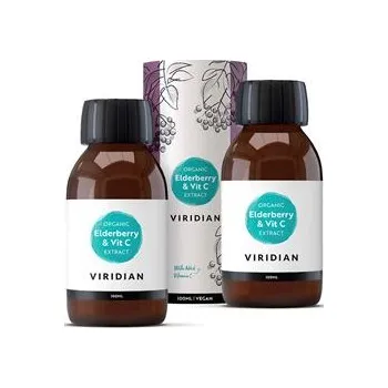 Zdraví Viridian Nutrition Elderberry Extract + Vitamin C 100ml Organic 1 + 1 ZDARMA
