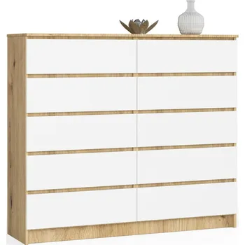 Komoda Šuplíková komoda do obývacího pokoje SAVRILA - dub artisan / bílá