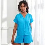 Mušelínové pyžamo se šortkami modrá 38