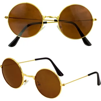 Karnevalový doplněk Brýle lenonky s hnědými sklíčky