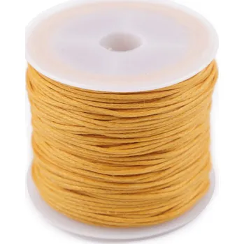 Příze Šňůra bavlněná Ø0,8 mm voskovaná, malé, 35 žlutá