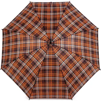 Deštník Vystřelovací deštník káro, střední, 4 oranžová
