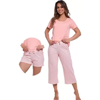 Pánské pyžamo DÁMSKÉ PYŽAMO KR 466/322 CLEO Růžová M